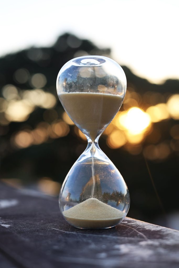 An hourglass, signifying time. Is the cost of health really time? Ayurveda has a different approach.